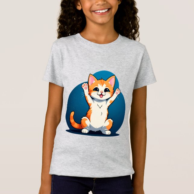Glad Tabby Kattunge T Shirt (Framsida)