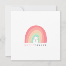 Glad Tack Söt Regnbåge Djur Personlig