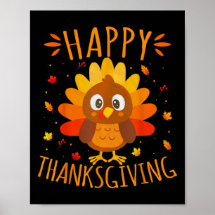 Glad tack till Thanksgiving för kalkon dagen famil Poster