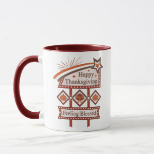 Glad tack till Thanksgiving Känns välsignad Retro  Mugg
