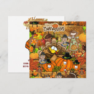 Glad tack till Thanksgiving-kort inbjudan