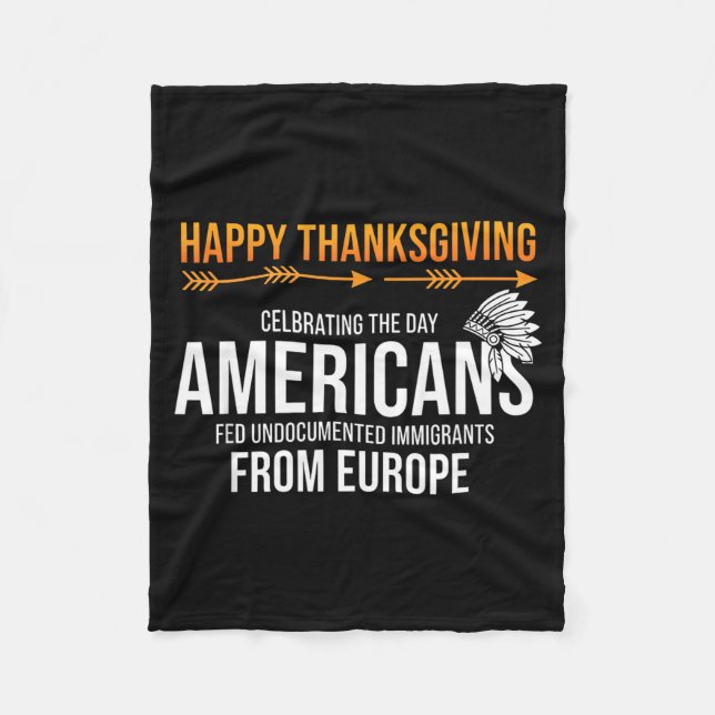 Glad tack till Thanksgiving, Native American Truth Fleecefilt (Framsidan)