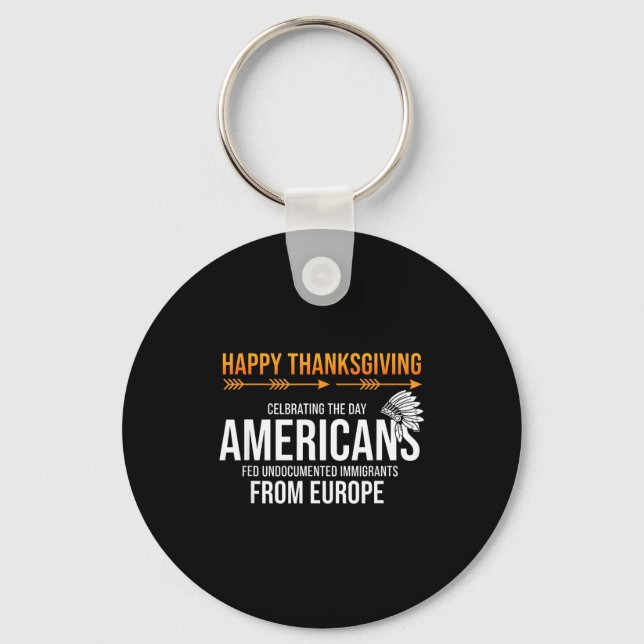 Glad tack till Thanksgiving, Native American Truth Nyckelring (Framsida)