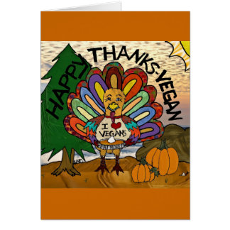 Glad tack vegan tack till Thanksgiving kalkon Hälsningskort