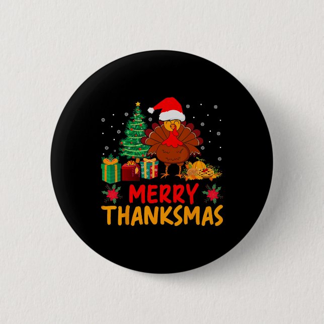 Glad Tackmas jul tackgivelse Turkiet Tomte Knapp (Framsida)
