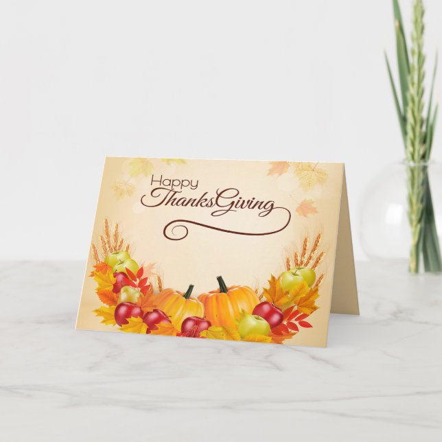 Glad tacks till Thanksgiving Helgkort (Framsida)