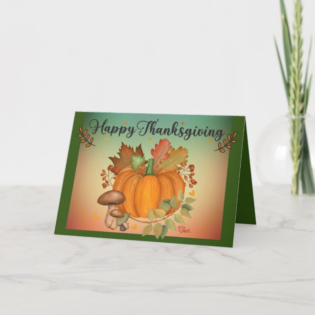 Glad tacks till Thanksgiving, Pumpa Gratulationsko Kort (Framsida)