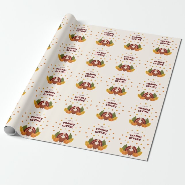 Glad tacksägelse höstpumpa presentpapper (Utrullad)