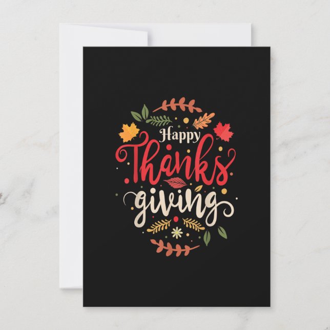 Glad tacksägelsedag för pojkar flickor barn tacksä inbjudningar (Framsida)