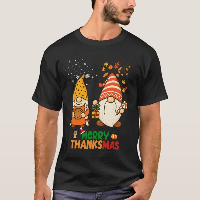 Glad tacksägelsedag God jul Glad tacksmas T Shirt (Framsida)
