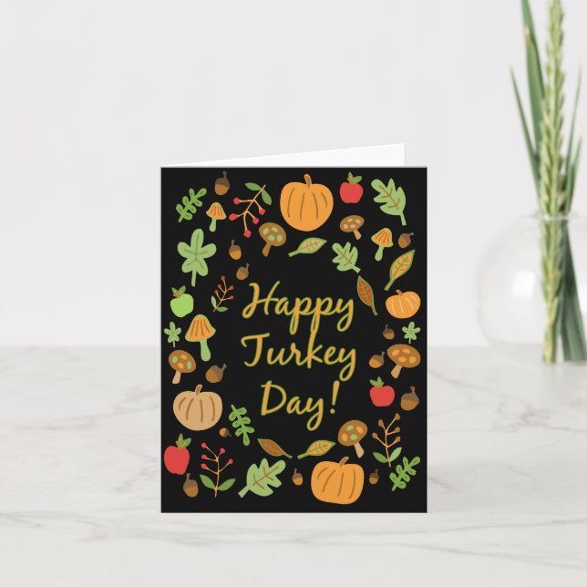 Glad tacksägelsedag! helgkort (Framsida)