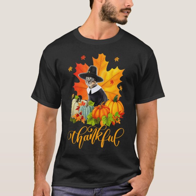 Glad tacksägelsedag Höst Lövkartblads Träd T Shirt (Framsida)