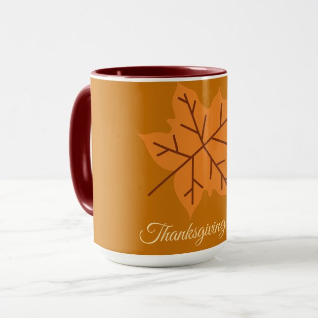 Glad tacksägelsedag, höst säsong, modern  mugg (Framsida vänster)