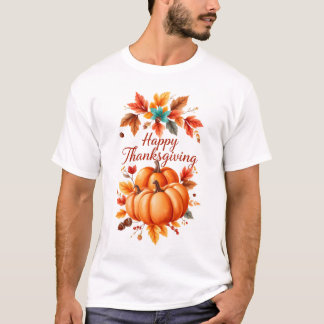 Glad tacksägelsedag – Höstpumpor och höstlöv T Shirt