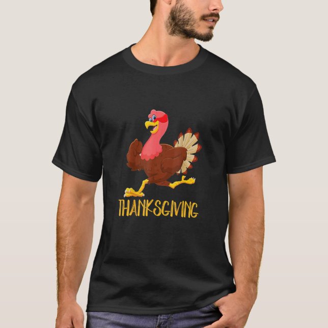 Glad tacksägelsedag kalkondag kyckling t shirt (Framsida)