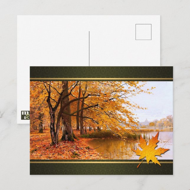 Glad tacksägelsedag. Konstkortsedel Vykort (Fram/baksida)