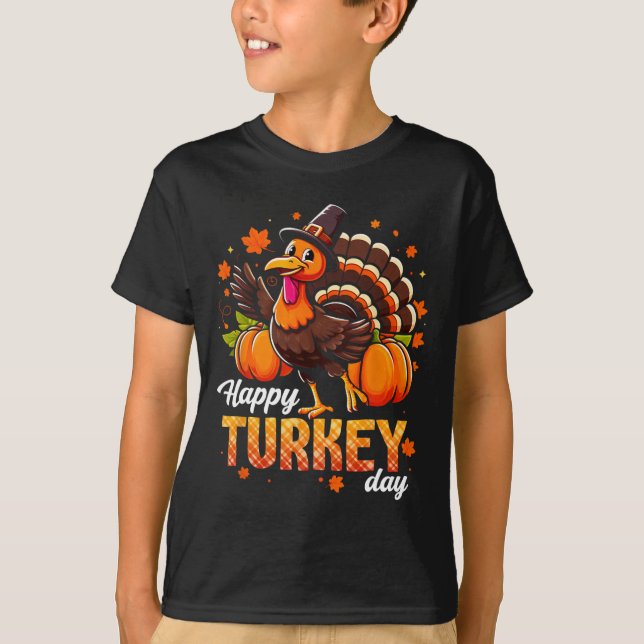 Glad tacksägelsedag män kvinnor barn höst tack t shirt (Framsida)