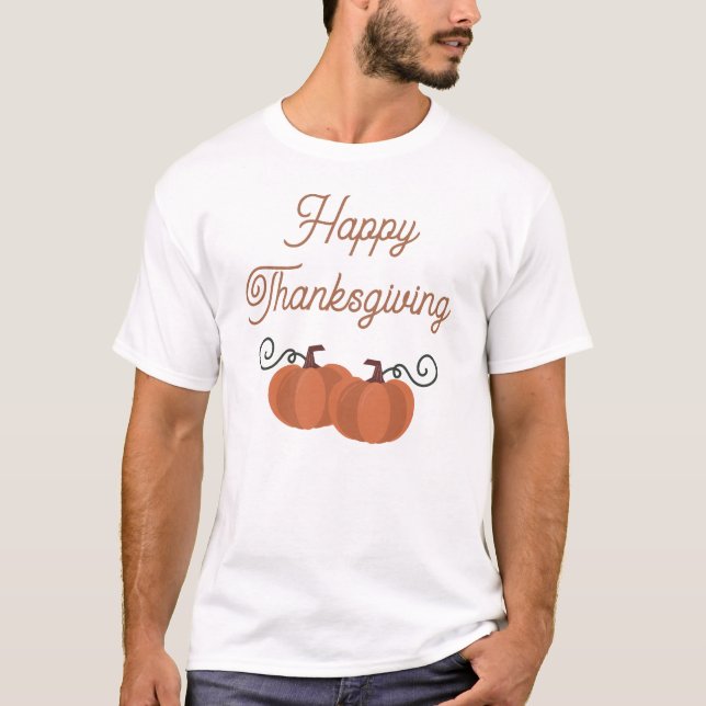 Glad tacksägelsedag Pumpa Höst  T Shirt (Framsida)