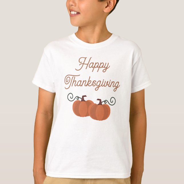 Glad tacksägelsedag Pumpa Höst  T Shirt (Framsida)