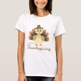 Glad tacksägelsedag Söt kalkon Höst T Shirt