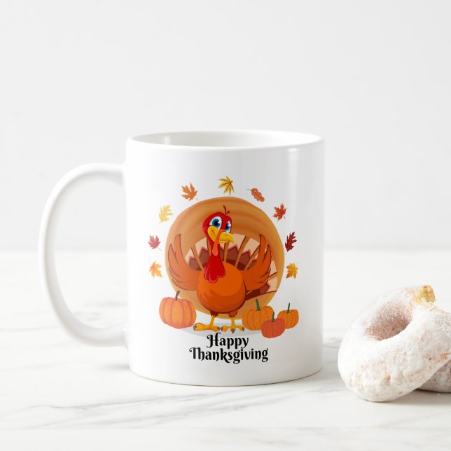 Glad tacksägelsedags kaffemugg (Med munk)