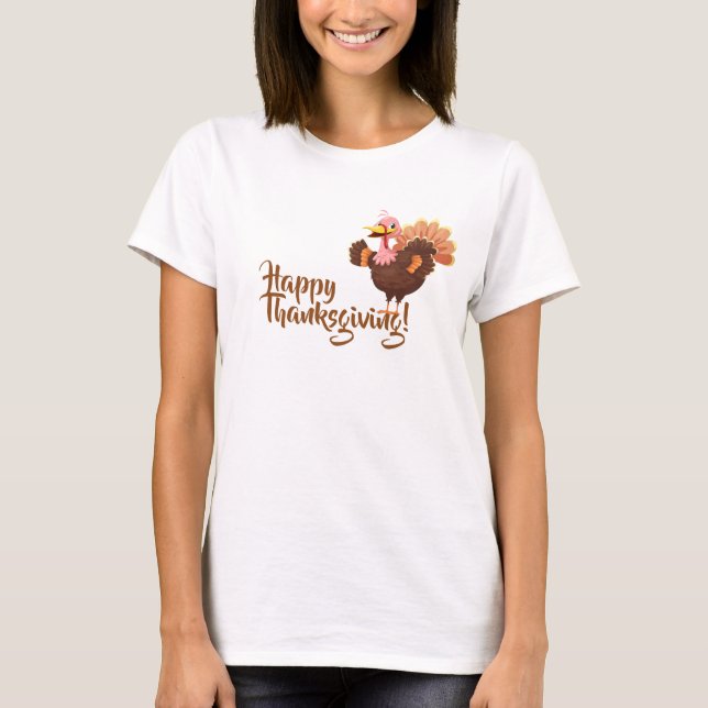 Glad tacksägelsedags-t-shirt t shirt (Framsida)