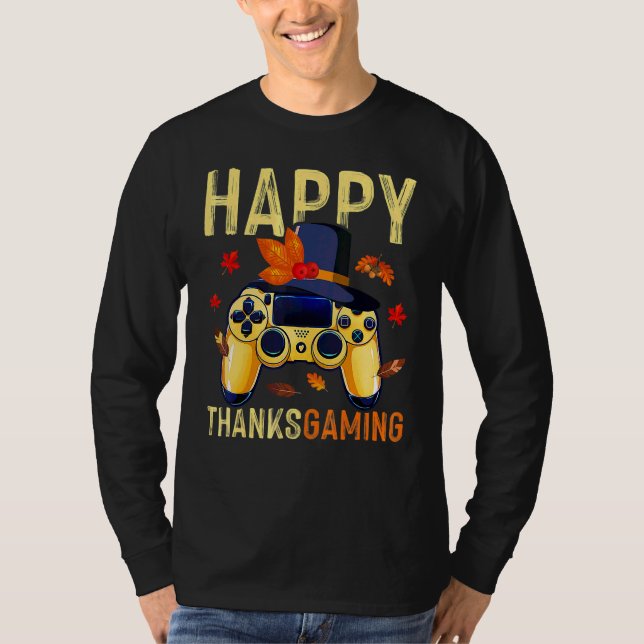 Glad tacksägelsedags TV-spelskontroll pilgrim C T Shirt (Framsida)