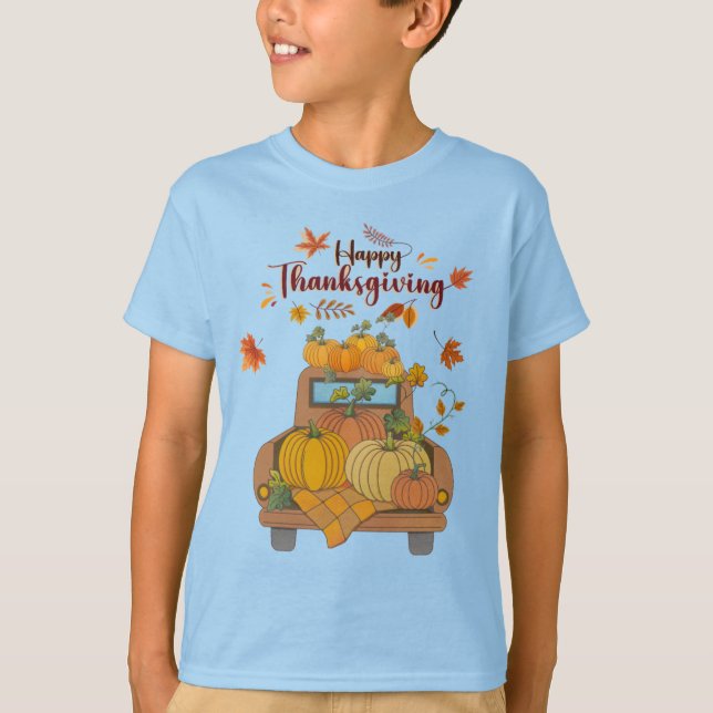 Glad tacksamgavs pumpbil | Mysig höst  T Shirt (Framsida)