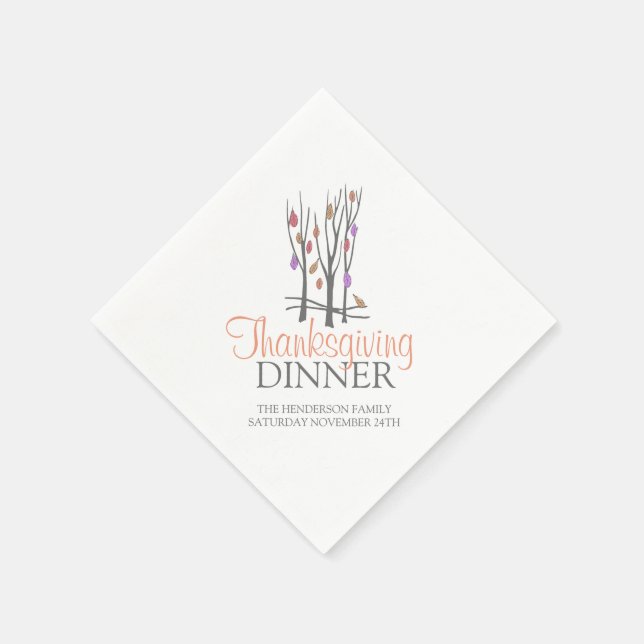 Glad tacksamhetsdag höstträ servetter (Hörn)