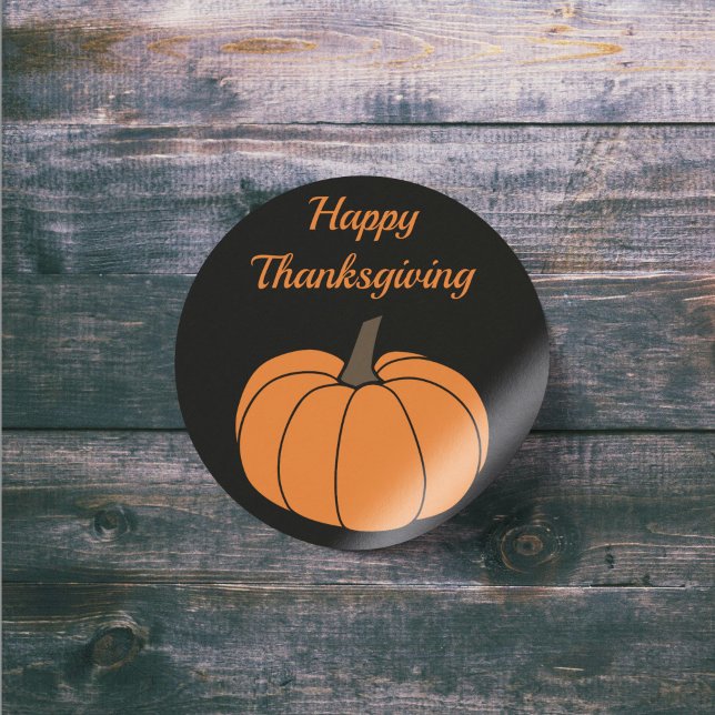 Glad tacksamhetsdag Pumpa Klistermärke (Happy Thanksgiving Pumpkin Sticker)