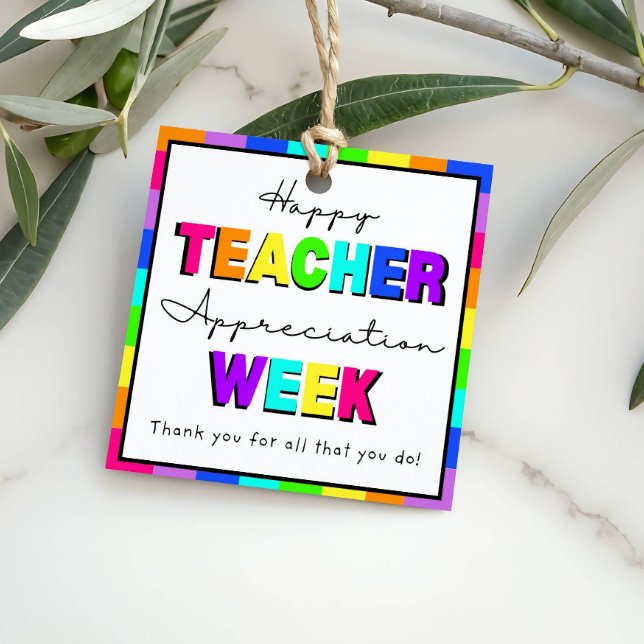 Glad Tacksamhetsvecka Rainbow Förskola  Gåvor Etiketter (Skapare uppladdad)