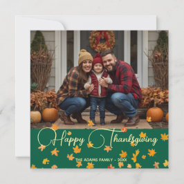 Glad tacksavgiftsdag| familj tacksgiving fotokort tack kort