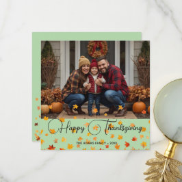 Glad tacksavgiftsdag| familj tacksgiving fotokort tack kort