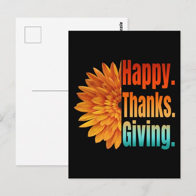 Glad tacksavgiftsdag  vykort (Fram/baksida)