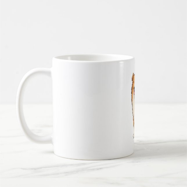 Glad tecknad collie  kaffemugg (Vänster)