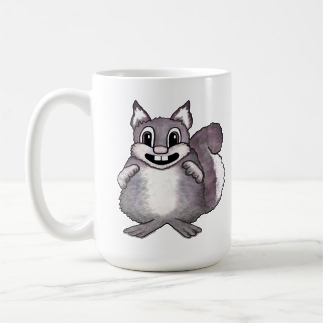 Glad Tecknad Ekorre Ritning  Kaffemugg (Vänster)