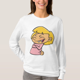 Glad tecknad flicka som fnissar t shirt