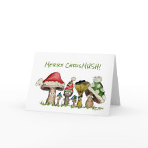 Glad tecknad för ChrisMUSH julchampinjoner