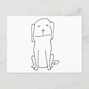 Glad Tecknad Hund Vykort