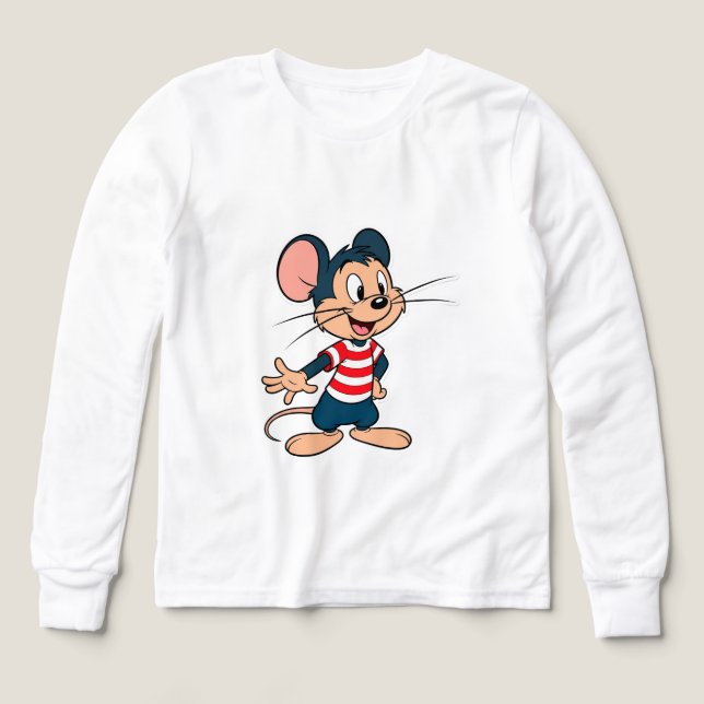Glad tecknad muskaraktär t shirt (Design framsida)