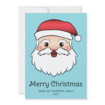Glad tecknad Santa Claus-huvud med anpassad text