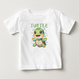 Glad Tecknad Sköldpadda T Shirt