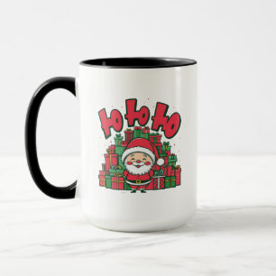 Glad tecknad tomte jul mugg
