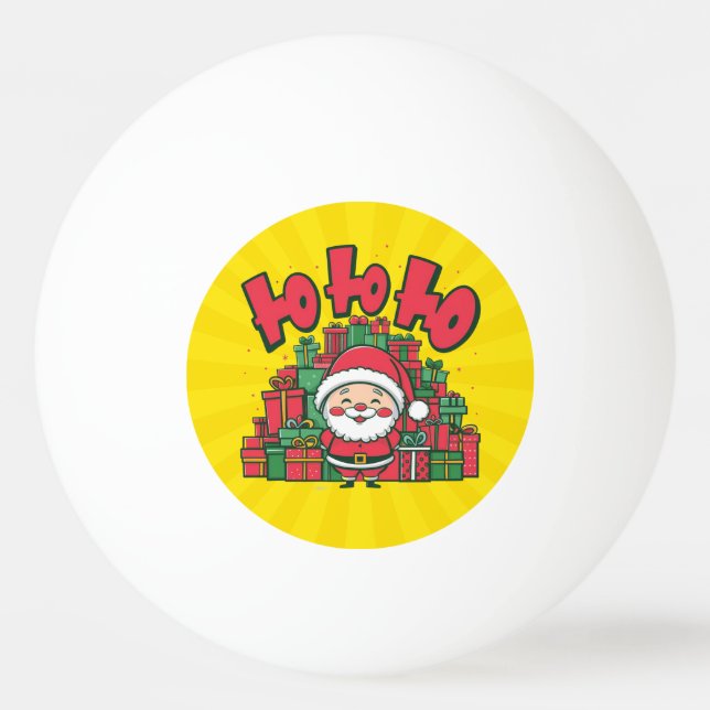 Glad tecknad tomte jul pingisboll (Framsidan)