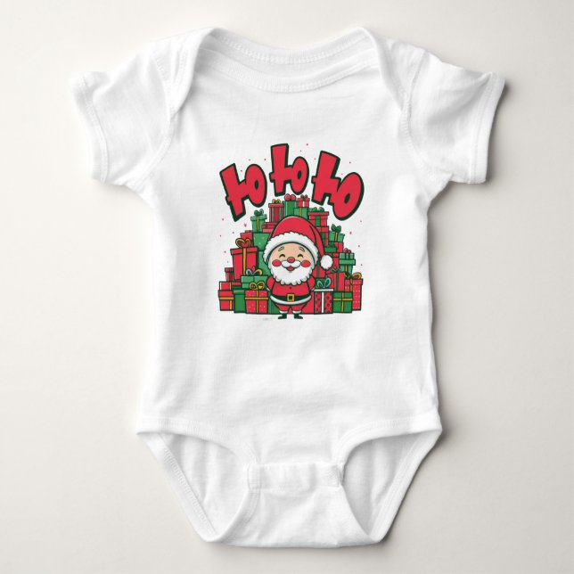 Glad tecknad tomte jul t shirt (Framsida)