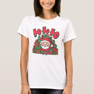 Glad tecknad tomte jul t shirt