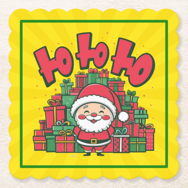 Glad tecknad tomte jul underlägg papper (Framsida)