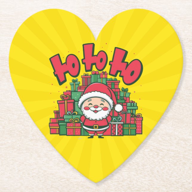 Glad tecknad tomte jul underlägg papper (Framsida)