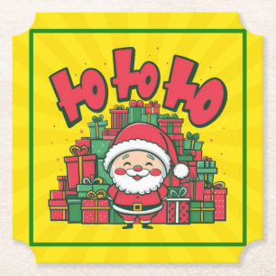 Glad tecknad tomte jul underlägg papper