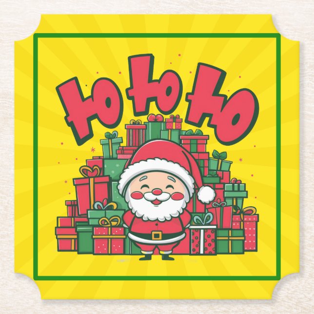 Glad tecknad tomte jul underlägg papper (Framsida)